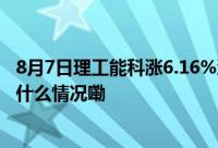 8月7日理工能科涨6.16%淳厚信睿混合A基金重仓该股 到底什么情况嘞