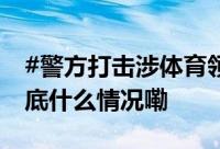 #警方打击涉体育领域饭圈违法犯罪行为# 到底什么情况嘞