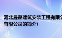 河北晟磊建筑安装工程有限公司(关于河北晟磊建筑安装工程有限公司的简介)