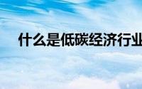 什么是低碳经济行业（什么是低碳经济）