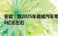 安徽：到2025年县域汽车零部件产业集群营业收入达到3500亿元左右