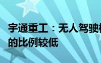 宇通重工：无人驾驶相关产品占公司销售收入的比例较低