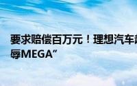 要求赔偿百万元！理想汽车起诉视频博主称其作品“诋毁侮辱MEGA”