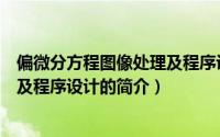 偏微分方程图像处理及程序设计（关于偏微分方程图像处理及程序设计的简介）