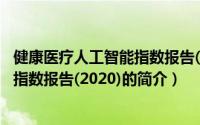 健康医疗人工智能指数报告(2020)（关于健康医疗人工智能指数报告(2020)的简介）