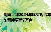 湖南：到2024年底实现汽车报废更新4万台 个人消费者乘用车置换更新7万台