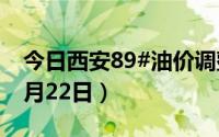 今日西安89#油价调整最新消息（2024年08月22日）