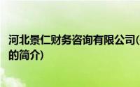 河北景仁财务咨询有限公司(关于河北景仁财务咨询有限公司的简介)