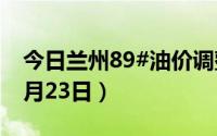 今日兰州89#油价调整最新消息（2024年08月23日）