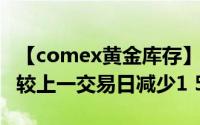 【comex黄金库存】8月22日COMEX黄金库较上一交易日减少1 54吨