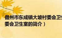 儋州市东成镇大坡村委会卫生室（关于儋州市东成镇大坡村委会卫生室的简介）