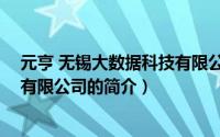 元亨 无锡大数据科技有限公司（关于元亨 无锡大数据科技有限公司的简介）