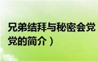 兄弟结拜与秘密会党（关于兄弟结拜与秘密会党的简介）