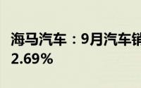 海马汽车：9月汽车销售量1504台 同比增长52.69%