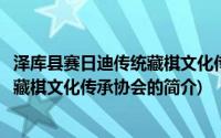 泽库县赛日迪传统藏棋文化传承协会(关于泽库县赛日迪传统藏棋文化传承协会的简介)