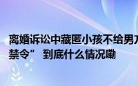 离婚诉讼中藏匿小孩不给男方看望 一女子收到“人格权侵害禁令” 到底什么情况嘞