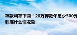 存款利率下调！20万存款年息少500元 如何打理钱袋子？ 到底什么情况嘞