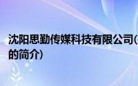 沈阳思勤传媒科技有限公司(关于沈阳思勤传媒科技有限公司的简介)