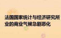 法国国家统计与经济研究所：参与调查的商业经理表示制造业的商业气候急剧恶化