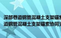 深部巷道钢管混凝土支架锚索协同支护控制研究(关于深部巷道钢管混凝土支架锚索协同支护控制研究的简介)