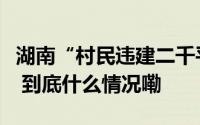 湖南“村民违建二千平房屋”处理情况被披露 到底什么情况嘞