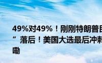 49%对49%！刚刚特朗普民调追平哈里斯但在关键“摇摆州”落后！美国大选最后冲刺7600万人已投票 到底什么情况嘞