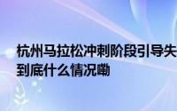 杭州马拉松冲刺阶段引导失误致冠军变亚军痛失21万奖金 到底什么情况嘞