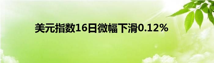 美元指数16日微幅下滑0.12%