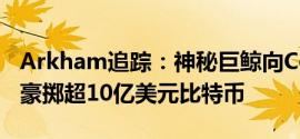 Arkham追踪：神秘巨鲸向Coinbase Prime豪掷超10亿美元比特币