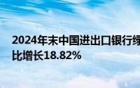 2024年末中国进出口银行绿色信贷规模突破6350亿元，同比增长18.82%