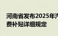 河南省发布2025年汽车、家电及数码产品消费补贴详细规定