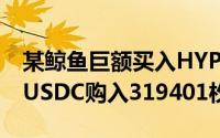 某鲸鱼巨额买入HYPE：两日斥资790万美元USDC购入319401枚